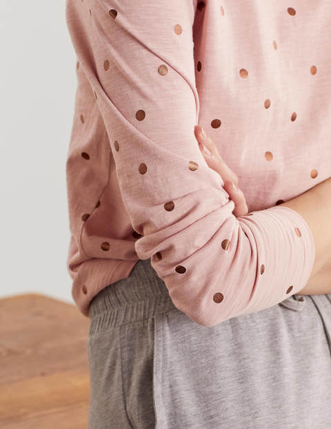 Lorna Baseball Jersey Tee - Milkshake, Polka Dot Lorna Baseball Jersey Tee - Milkshake, Polka Dot
