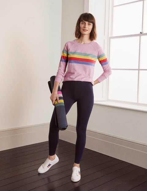 Lorna Baseball Jersey Tee - Soft Peony, Rainbow Stripe Lorna Baseball Jersey Tee - Soft Peony, Rainbow Stripe
