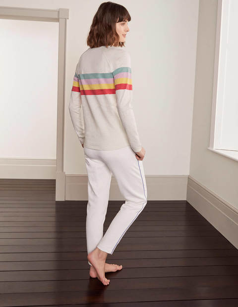 Lorna Baseball Jersey Tee - Ivory, Rainbow Stripe Lorna Baseball Jersey Tee - Ivory, Rainbow Stripe