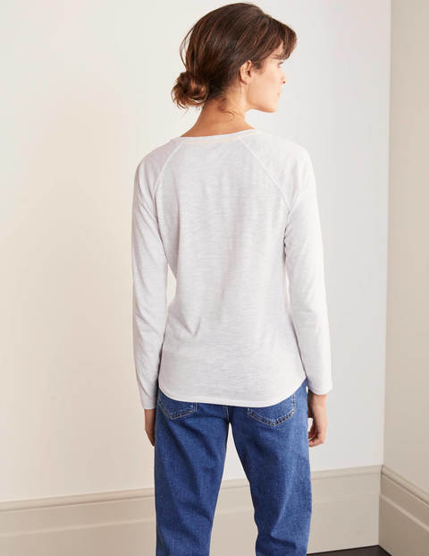Lorna Baseball Jersey Tee - White, Great British Birds Lorna Baseball Jersey Tee - White, Great British Birds