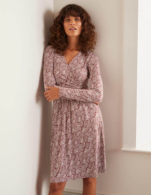 Layla Jersey Dress - Maroon, Ripple Wave Layla Jersey Dress - Maroon, Ripple Wave