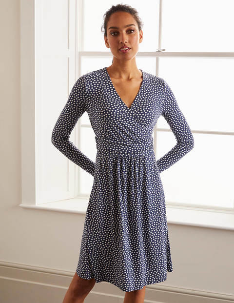 Layla Jerseykleid - Navy, Getupft Layla Jerseykleid - Navy, Getupft