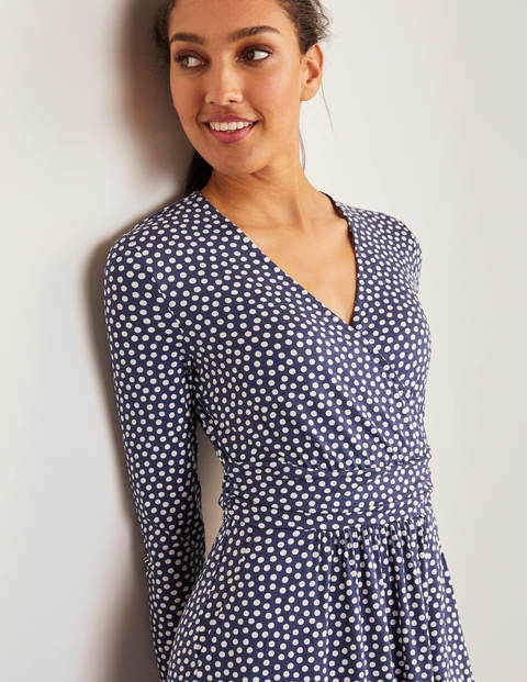 Layla Jerseykleid - Navy, Getupft Layla Jerseykleid - Navy, Getupft