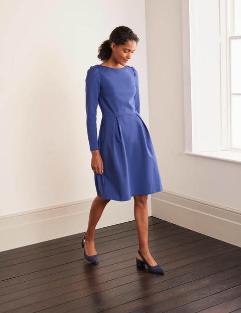Robe Melanie en point de Rome - Bleu grec Robe Melanie en point de Rome - Bleu grec