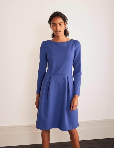 Robe Melanie en point de Rome - Bleu grec Robe Melanie en point de Rome - Bleu grec