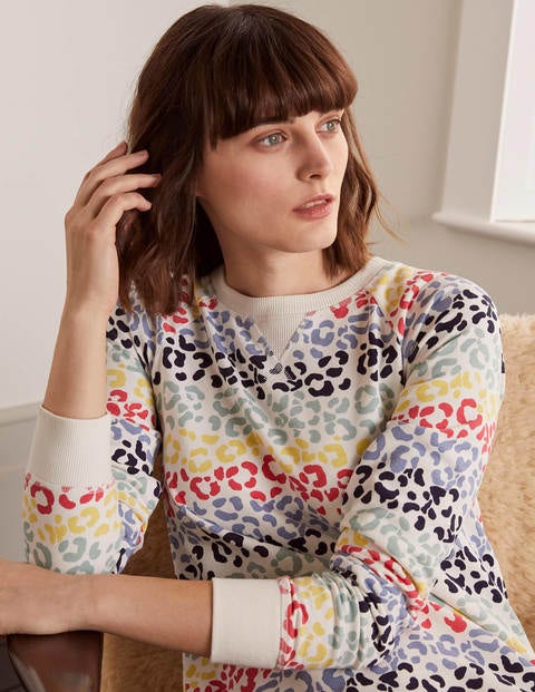 Ava Sweatshirt-Kleid - Regenbogen-Leopardenmuster Ava Sweatshirt-Kleid - Regenbogen-Leopardenmuster