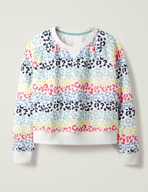 Ava Sweatshirt - Ivory, Rainbow Leopard Ava Sweatshirt - Ivory, Rainbow Leopard