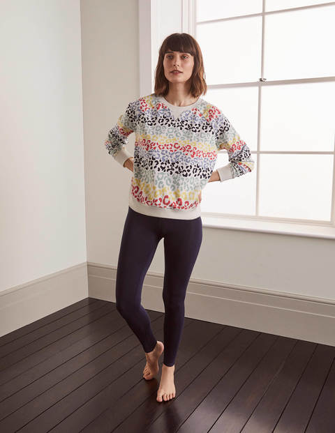 Ava Sweatshirt - Ivory, Rainbow Leopard Ava Sweatshirt - Ivory, Rainbow Leopard