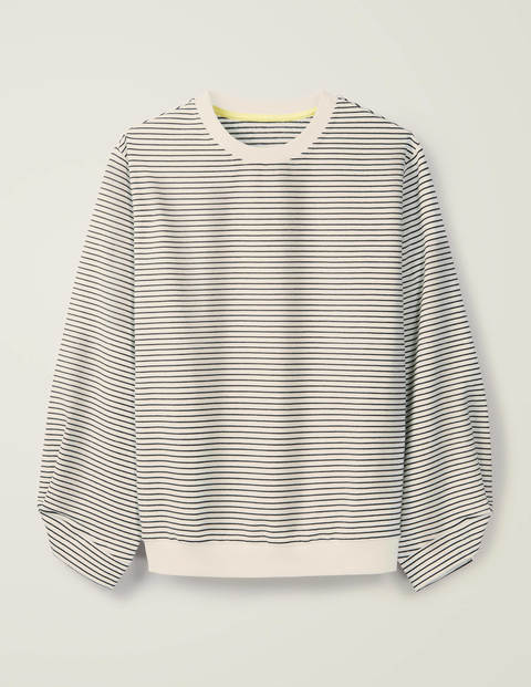 Verity Sweatshirt - Navy/Naturweiß, Schmale Streifen Verity Sweatshirt - Navy/Naturweiß, Schmale Streifen