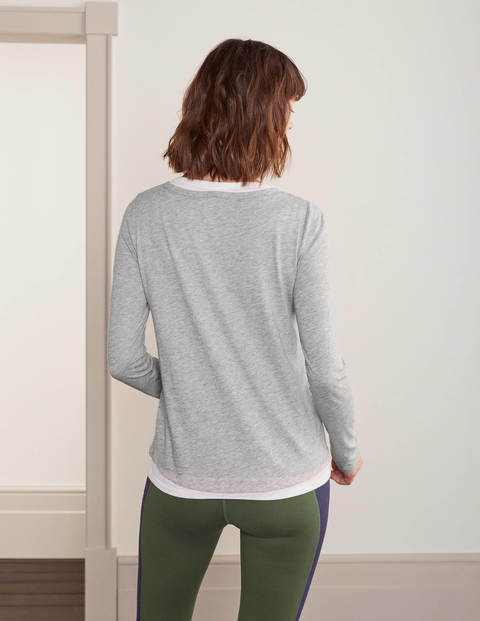 Tara Double Layer Top - Grey Marl Tara Double Layer Top - Grey Marl