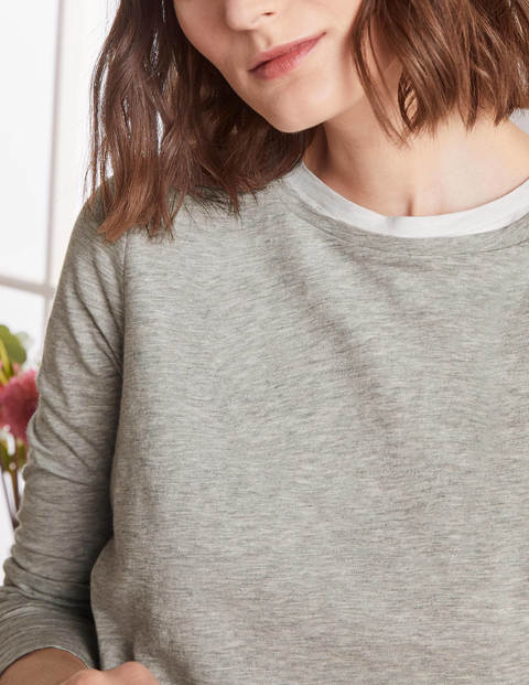 Ruth Double Layer Top - Grey Marl Ruth Double Layer Top - Grey Marl