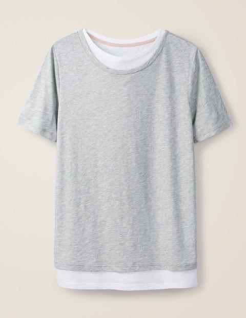Sarah Double Layer Top - Grey Marl Sarah Double Layer Top - Grey Marl