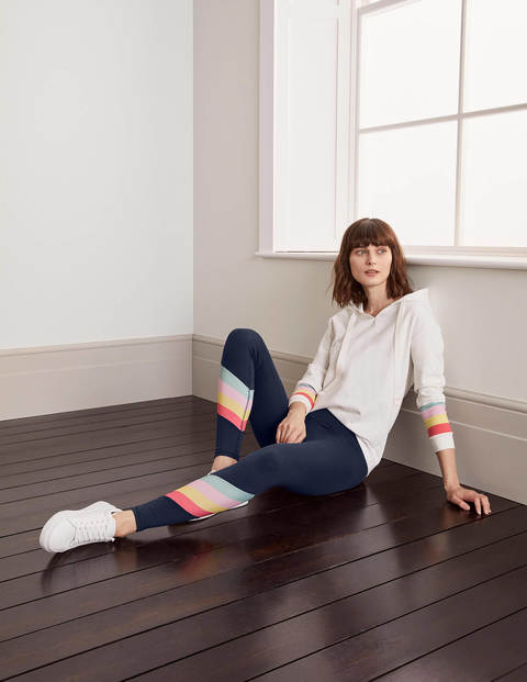Jessica Active Leggings - Navy Rainbow Stripe Jessica Active Leggings - Navy Rainbow Stripe