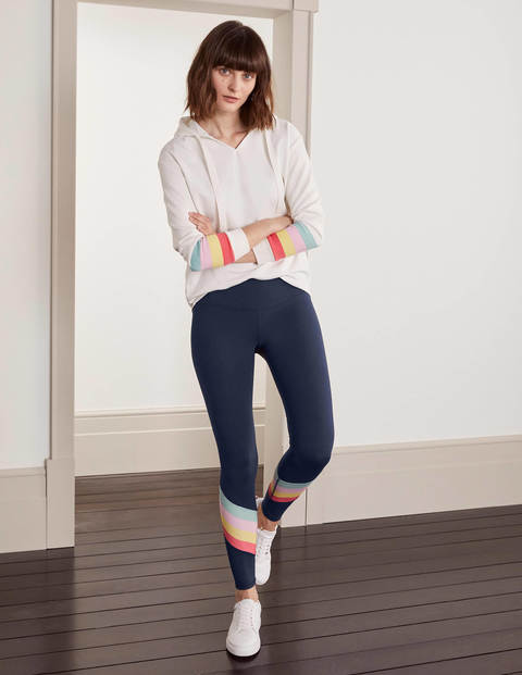 Jessica Active Leggings - Navy Rainbow Stripe Jessica Active Leggings - Navy Rainbow Stripe