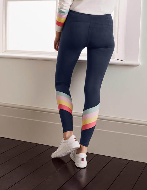 Jessica Active Leggings - Navy Rainbow Stripe Jessica Active Leggings - Navy Rainbow Stripe