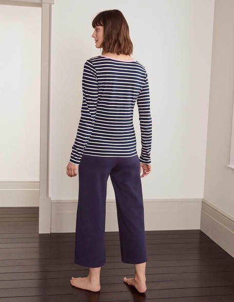 Theodora Henley-Jerseyoberteil - Navy/Naturweiß Theodora Henley-Jerseyoberteil - Navy/Naturweiß