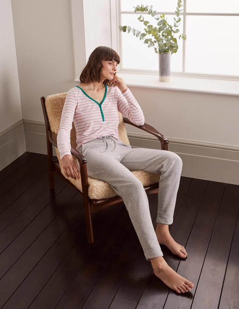 Theodora Jersey Henley Top - Ivory/Soft Peony Theodora Jersey Henley Top - Ivory/Soft Peony