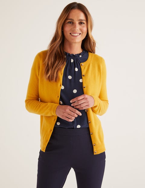 Cashmere Crew Cardigan - Tuscan Sun Cashmere Crew Cardigan - Tuscan Sun