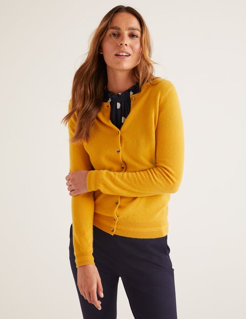 Cashmere Crew Cardigan - Tuscan Sun Cashmere Crew Cardigan - Tuscan Sun