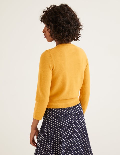 Cashmere Crop Crew Cardigan - Tuscan Sun Cashmere Crop Crew Cardigan - Tuscan Sun