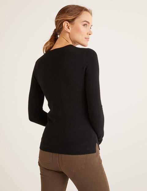 Black Cashmere Crew Neck Jumper - Schwarz Black Cashmere Crew Neck Jumper - Schwarz