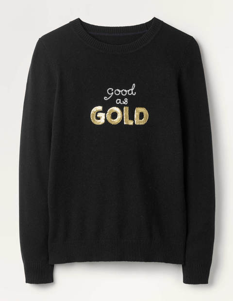 Pull Estella - Noir, motif Good as Gold Pull Estella - Noir, motif Good as Gold