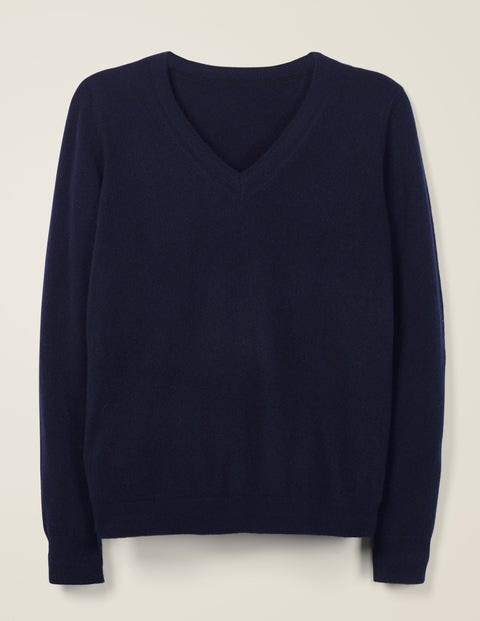 Cashmere V-neck Jumper - Navy Cashmere V-neck Jumper - Navy