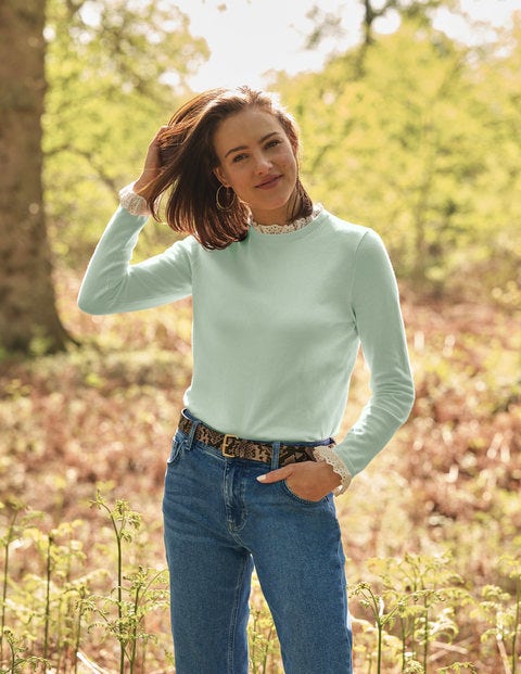 Lincoln Cotton Frill Jumper - Cut Glass Blue Lincoln Cotton Frill Jumper - Cut Glass Blue