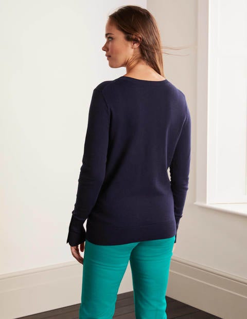 Eldon Cotton Jumper - Navy Eldon Cotton Jumper - Navy