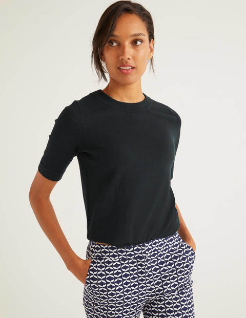 Abingdon Cotton Knitted Tee - Black Abingdon Cotton Knitted Tee - Black