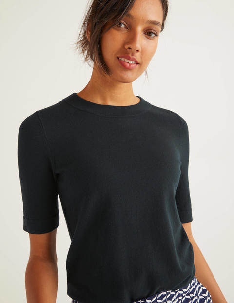Abingdon Cotton Knitted Tee - Black Abingdon Cotton Knitted Tee - Black