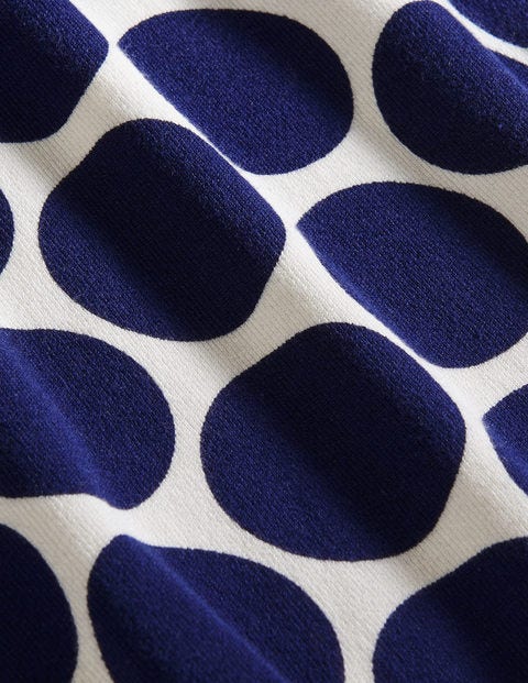 Abingdon Cotton Knitted Tee - Ivory and Navy, Brand Spot Abingdon Cotton Knitted Tee - Ivory and Navy, Brand Spot