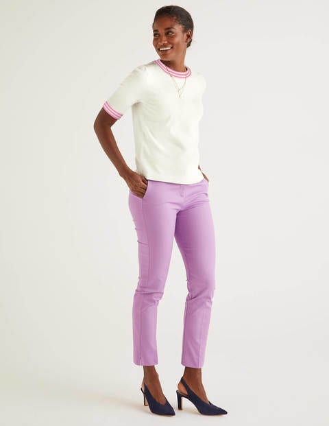 Abingdon Knitted Tee - Ivory, Plum Blossom Stripe Abingdon Knitted Tee - Ivory, Plum Blossom Stripe