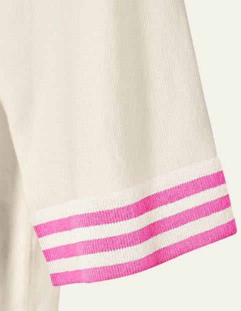 Abingdon Knitted Tee - Ivory, Plum Blossom Stripe Abingdon Knitted Tee - Ivory, Plum Blossom Stripe