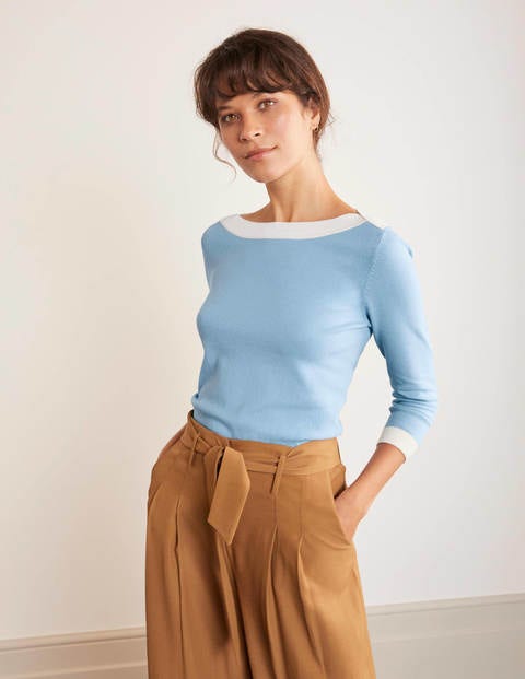 Gloucester Cotton Jumper - Frosted Blue Gloucester Cotton Jumper - Frosted Blue