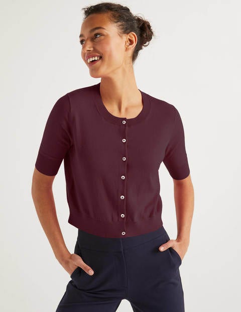 Favourite Crop Cardigan - Maroon Favourite Crop Cardigan - Maroon