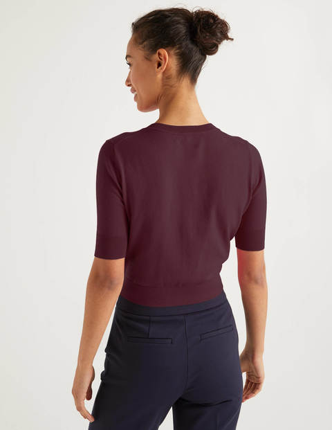 Favourite Crop Cardigan - Maroon Favourite Crop Cardigan - Maroon