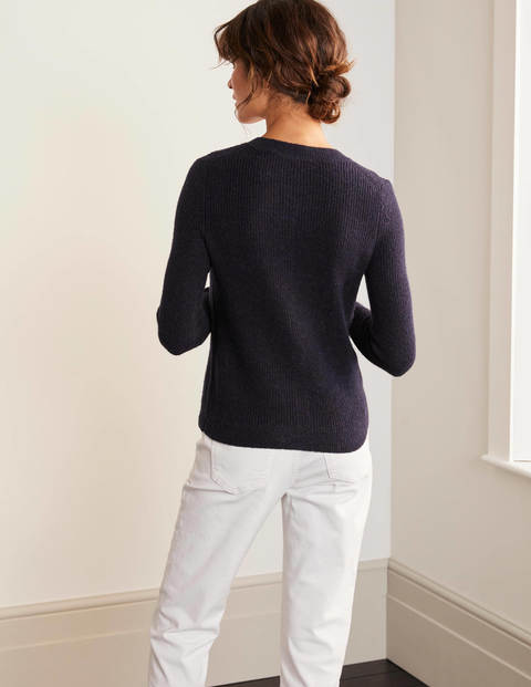 navy fluffy cardigan