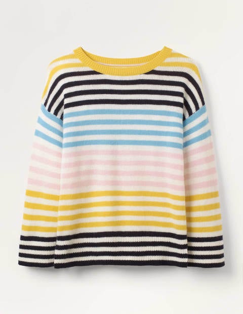 Grafton Cashmere Jumper - Navy, Milkshake Stripe Grafton Cashmere Jumper - Navy, Milkshake Stripe