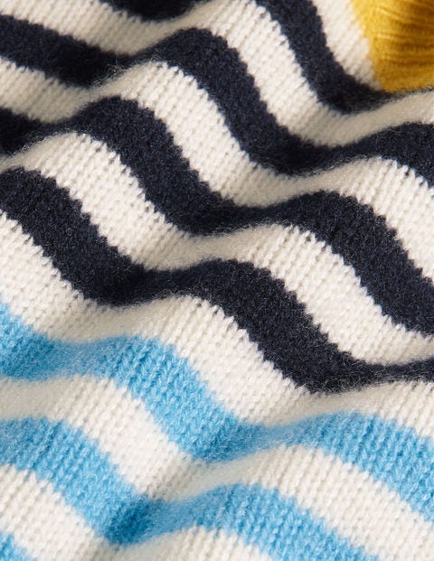 Grafton Cashmere Jumper - Navy, Milkshake Stripe Grafton Cashmere Jumper - Navy, Milkshake Stripe