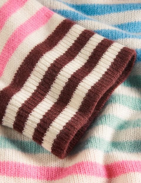 Grafton Cashmere Sweater - Maroon, Plum Blossom Stripe Grafton Cashmere Sweater - Maroon, Plum Blossom Stripe