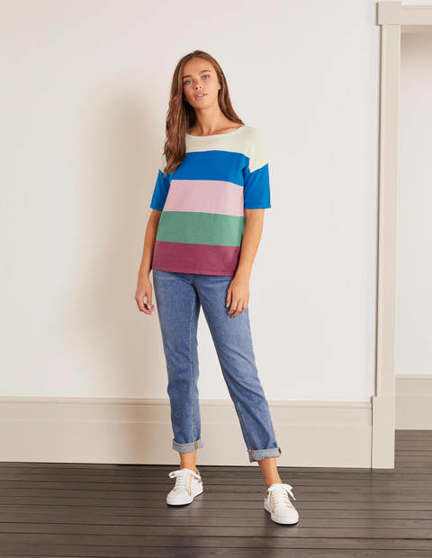 Berkeley Strick-T-Shirt - Bunt, Gestreift Berkeley Strick-T-Shirt - Bunt, Gestreift