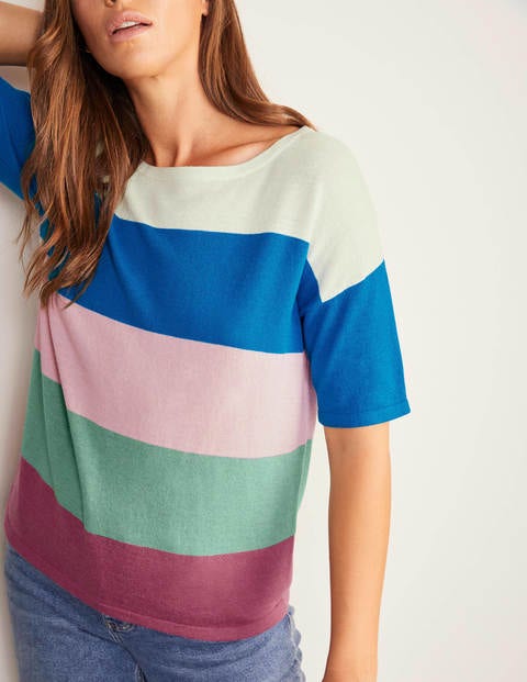 Berkeley Strick-T-Shirt - Bunt, Gestreift Berkeley Strick-T-Shirt - Bunt, Gestreift