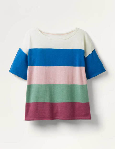 Berkeley Strick-T-Shirt - Bunt, Gestreift Berkeley Strick-T-Shirt - Bunt, Gestreift