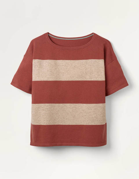 Berkeley Knitted Tee - Dusty Rose, Oatmeal Stripe Berkeley Knitted Tee - Dusty Rose, Oatmeal Stripe