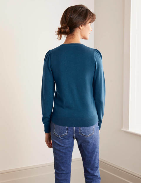 Stowe Merino Cardigan - Rich Teal Stowe Merino Cardigan - Rich Teal