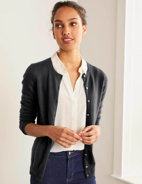 Cashmere Crew Cardigan - Black Cashmere Crew Cardigan - Black