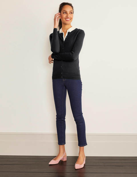 Cashmere Crew Cardigan - Black Cashmere Crew Cardigan - Black