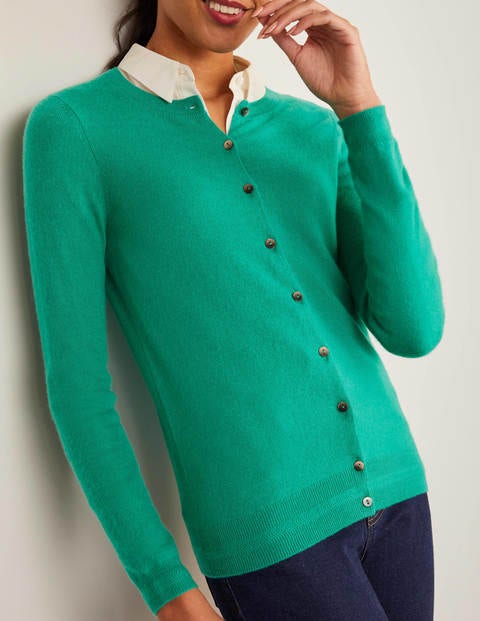 Cashmere Crew Cardigan - Wild Meadow Cashmere Crew Cardigan - Wild Meadow