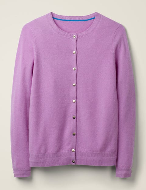 Kaschmircardigan mit Rundhalsausschnitt - Lila Kaschmircardigan mit Rundhalsausschnitt - Lila